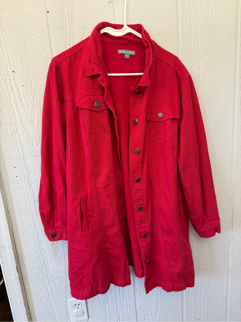 Jessica London Red Long Cotton Jacket